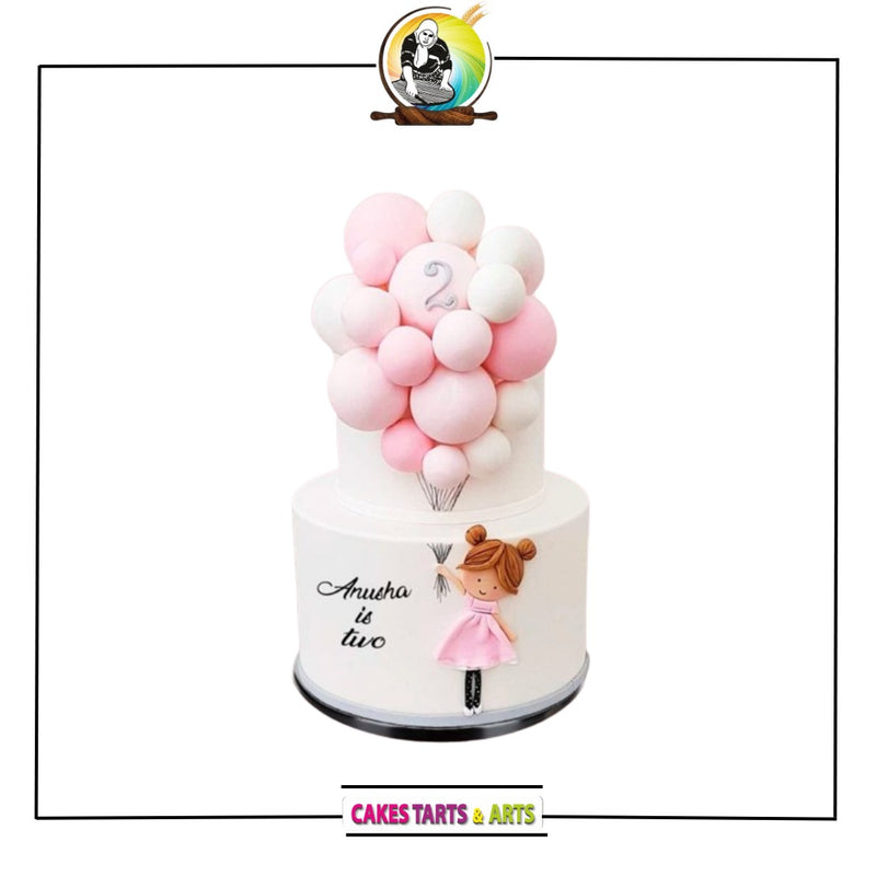2nd Birthday Balloon Cake For Girls
