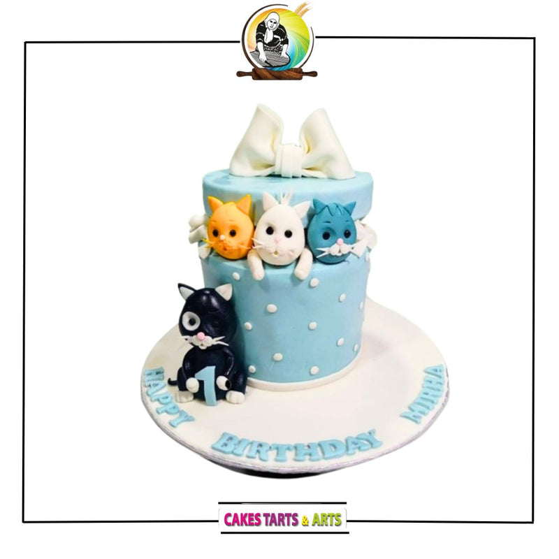 Kitten Themed Cake For Boys