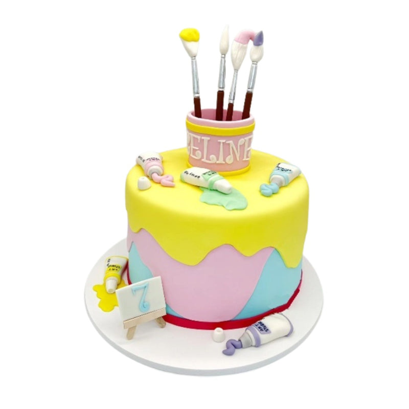 Painting Theme Cake For Girls