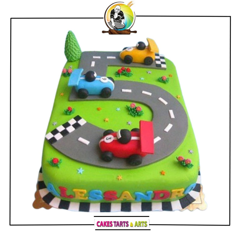 Age 5 Cars Racetrack Cake