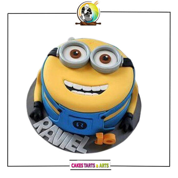 Beaming Minion Round Cake