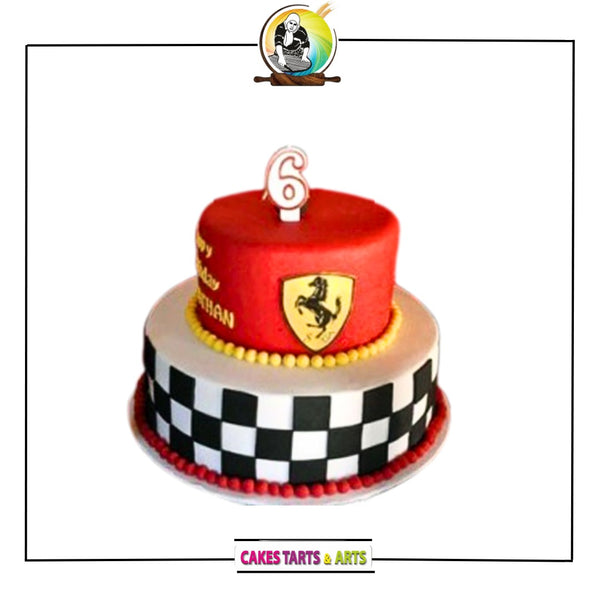 Checkered Flag Ferrari Birthday Cake