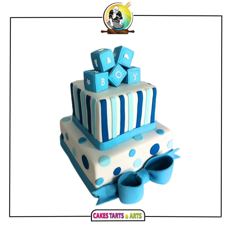 Cubes On Top Step Cake