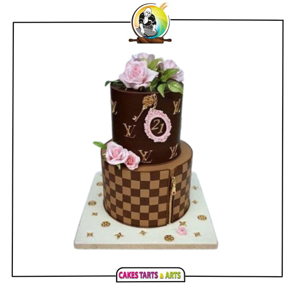 Louis Vuitton Style Giftbox Cake