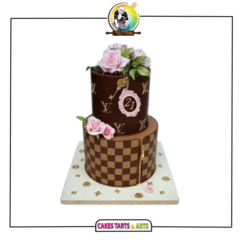 Louis Vuitton Style Giftbox Cake