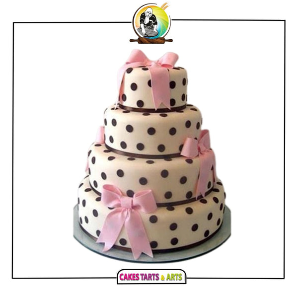 Polka Dot Ribbon Step Cake