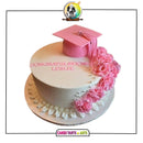 Pretty in Pink Graduation Cake