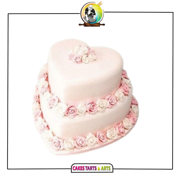 Pretty in Pink Hearts and Roses Cake