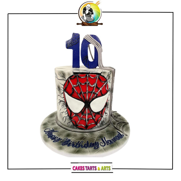 Spider man silver cake