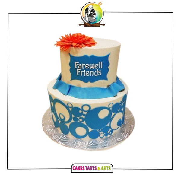 Tiered Abstract Farewell Cake