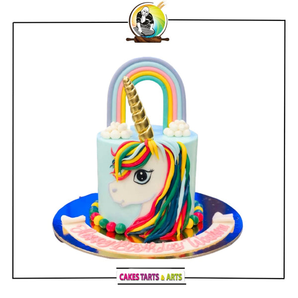 Unicorn Cake with Rainbow Colour