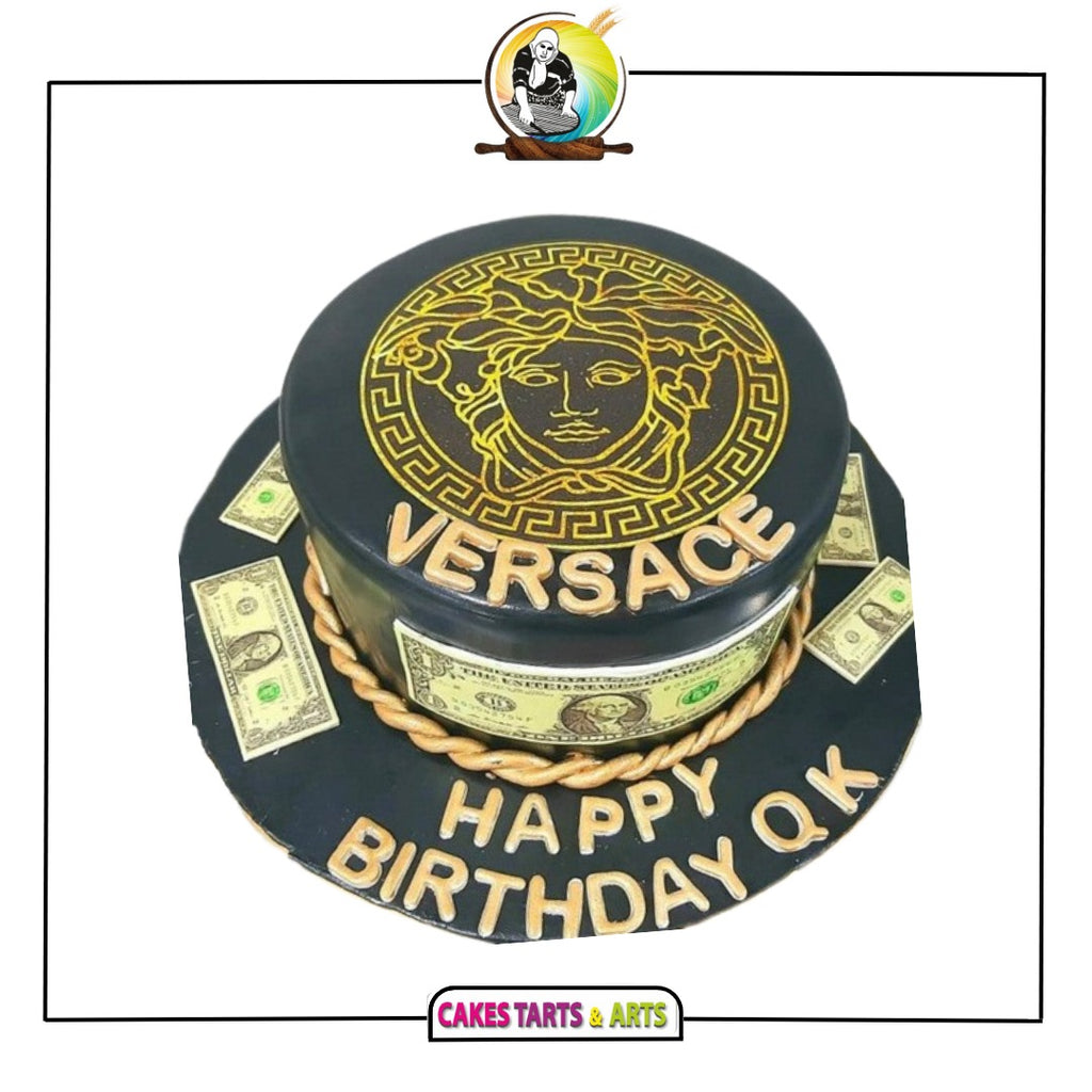Versace logo cake with gold... - Baked with love by Sobia | Facebook