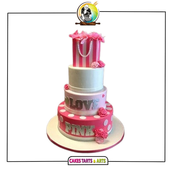 VS Pink Bridal Shower Cake