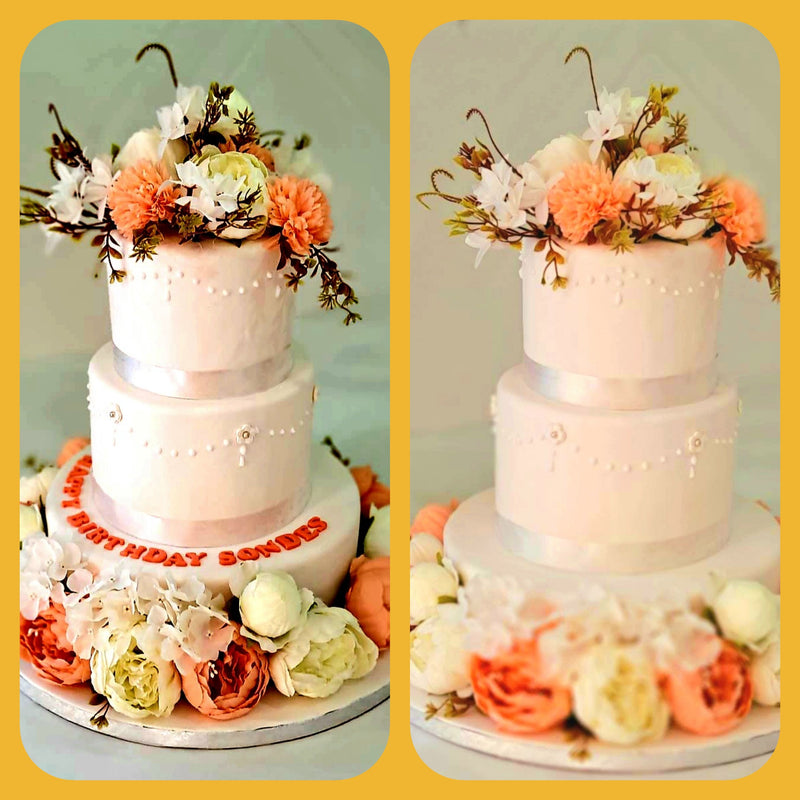 Wedding Cake With Flowers