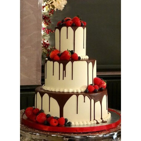 Chocolate Covered Drip Wedding Cake
