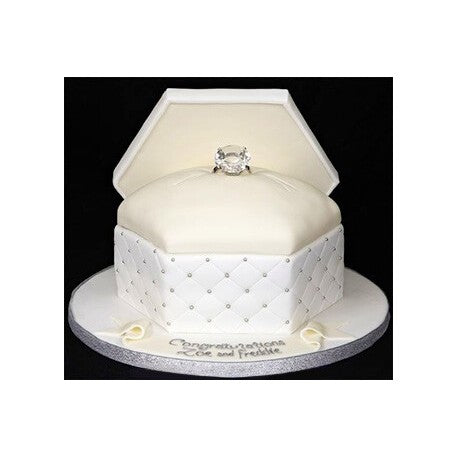 Flowing White Ringbox Cake