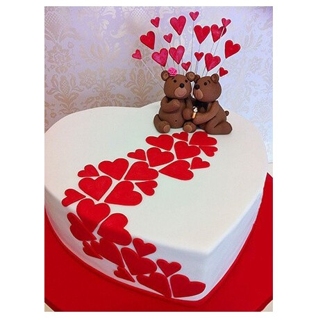 Hearts Led To Love Cake