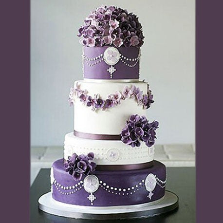 Lavender And White Gem Cake