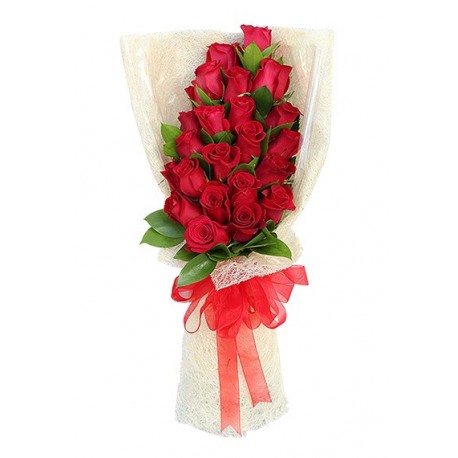 Two Dozen Red Roses Hand Bouquet